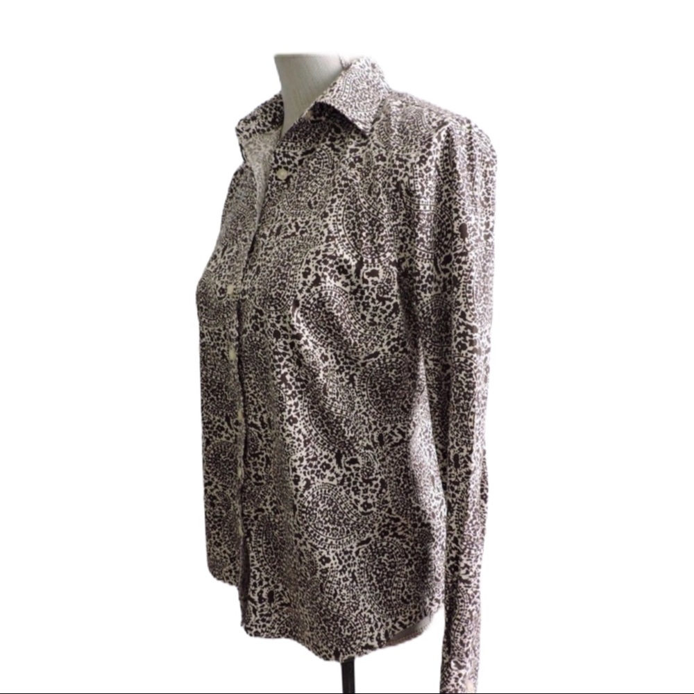 Lands End Brown Paisley Shirt - Picture 2 of 8